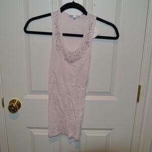 Vince Pink Beaded Tank Top, New with Tags, Unworn